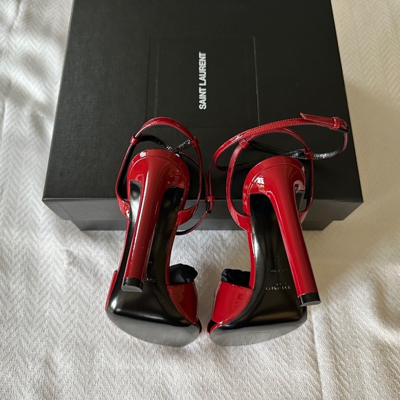 Saint Laurent Vernice Baltimora High Heeled Sandal, Hot Red, 37 - Picture 11 of 16